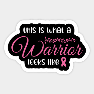 This Is A Warrior Looks Like Breast Cancer Survivor Pink Ribbon Sticker